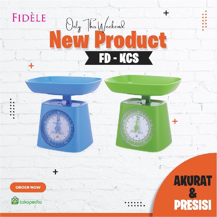 Timbangan Dapur Analog/Manual FIDELE KCS Bahan Plastik Premium