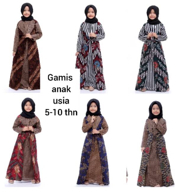 Gamis anak jazzy , gamis batik , gamis anak batik , gamis