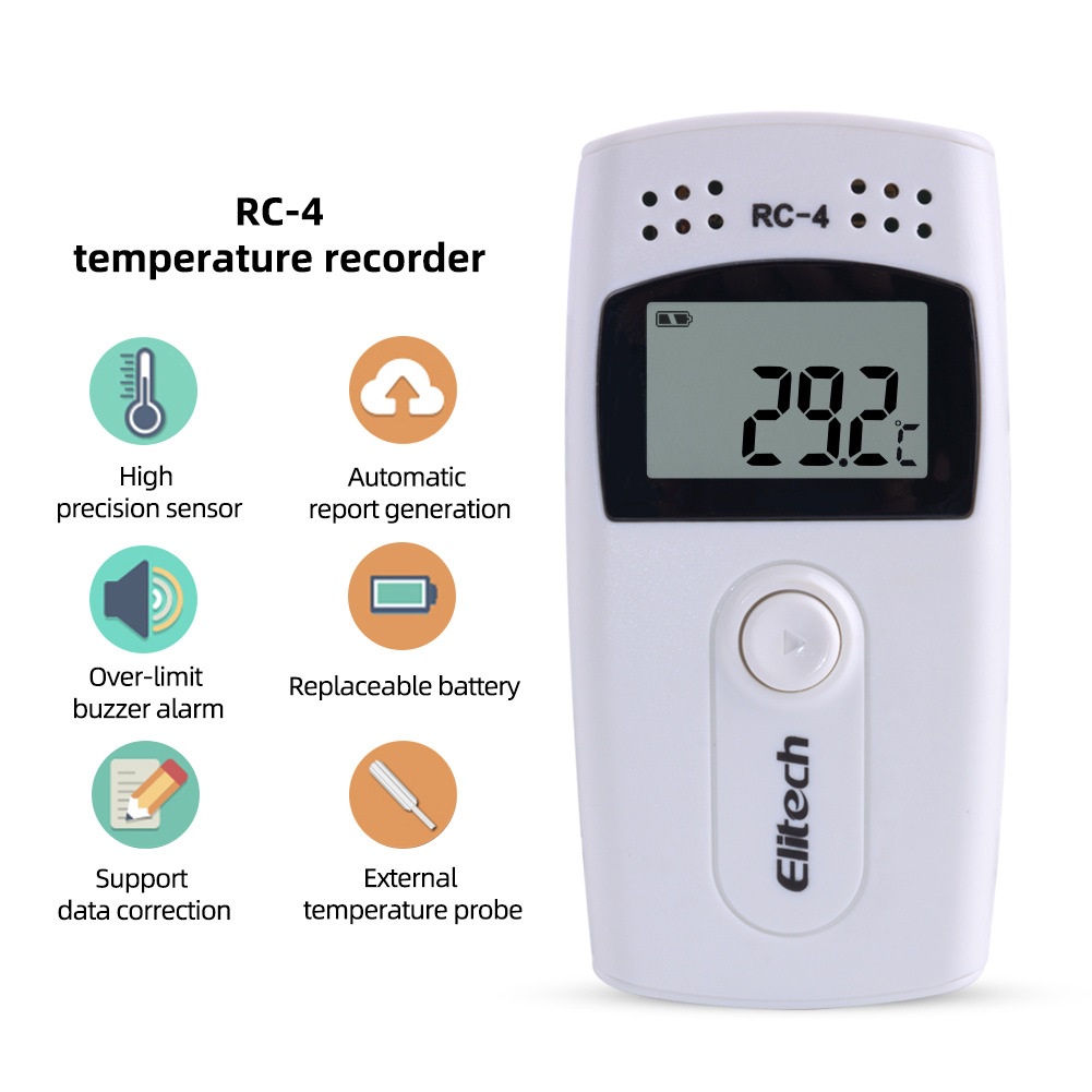 Elitech RC4 RC-4 RC5 RC-5 USB Temperature Data Logger Monitor Humidity Meter Suhu Tester Thermometer Termometer PDF EXCEL