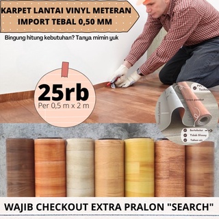 KARPET LANTAI VINYL METERAN IMPORT KOREA Lebar Karpet 2 meter Dijual Per 50 cm x 200 cm Tebal 0,5 mm