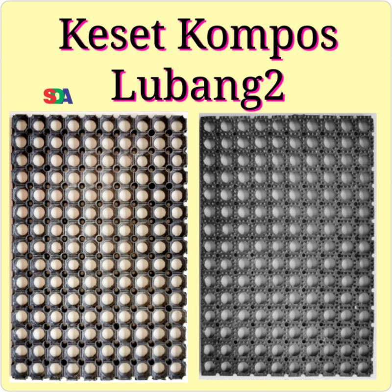 Keset Kompos Karet Rubber Anti Slip Lubang-Lubang