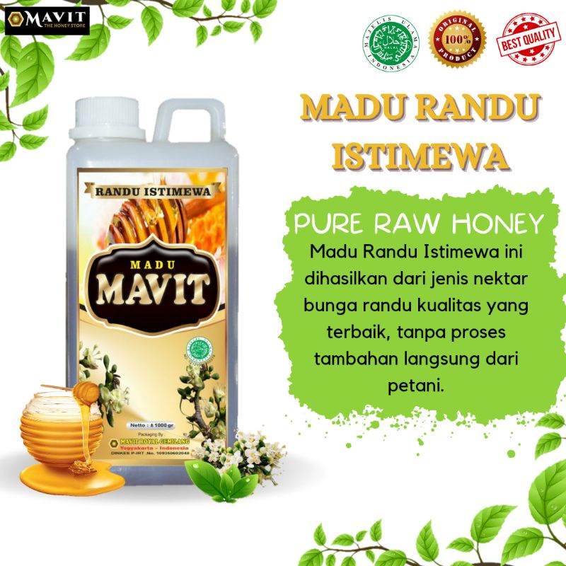 

Madu Randu Istimewa Madu Asli 100% Madu Mavit 1000gr