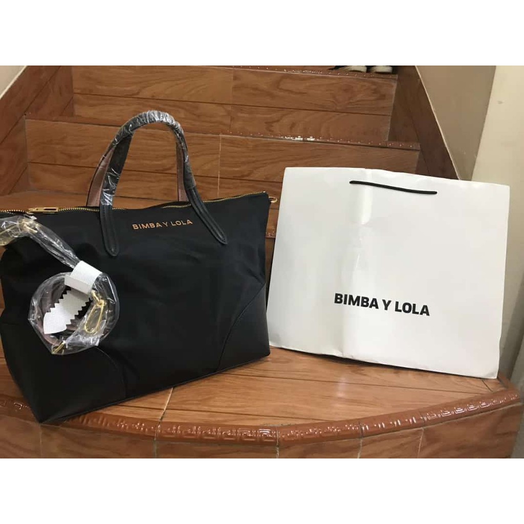 BIMBA Y LOLA LARGE LEATHER SHOPPER BAG