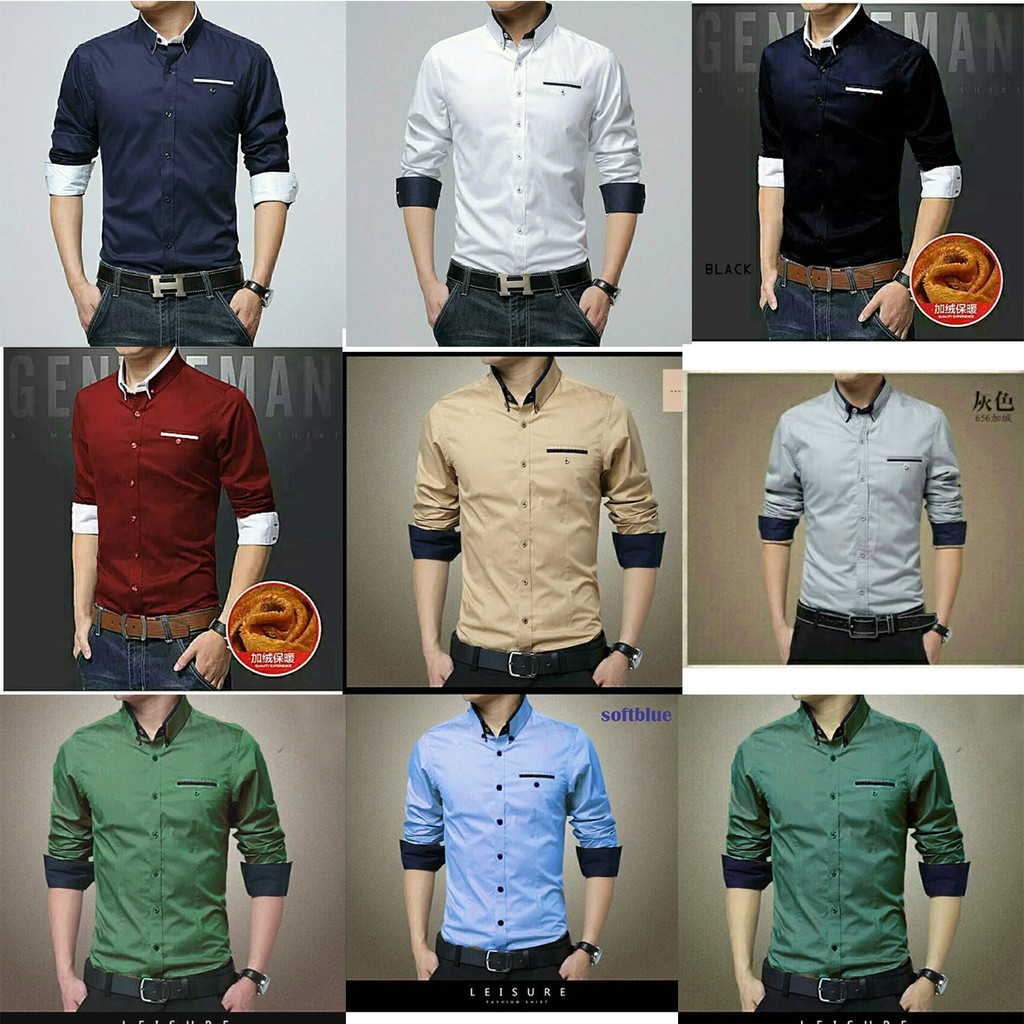 Kemeja Pria Carson Uk. M L Xl XXL &amp; XXXL