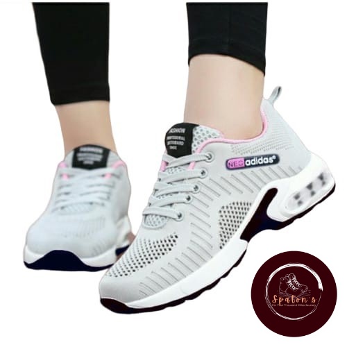 sepatu wanita sepatu sneakers wanita sepatu olahraga wanita sepatu cewek sepatu korean style sepatu cewe kekinian sepatu perempuan korea abu hitam putih pink sekolah siswi mahasiswi-1