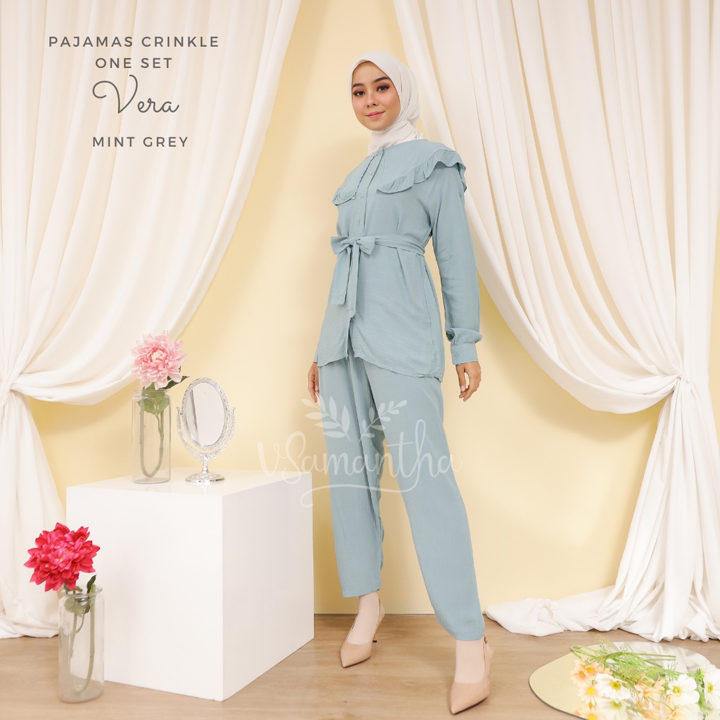 Pajamas / Piyama One Set Kemeja Rayon Crinkle Premium Vera