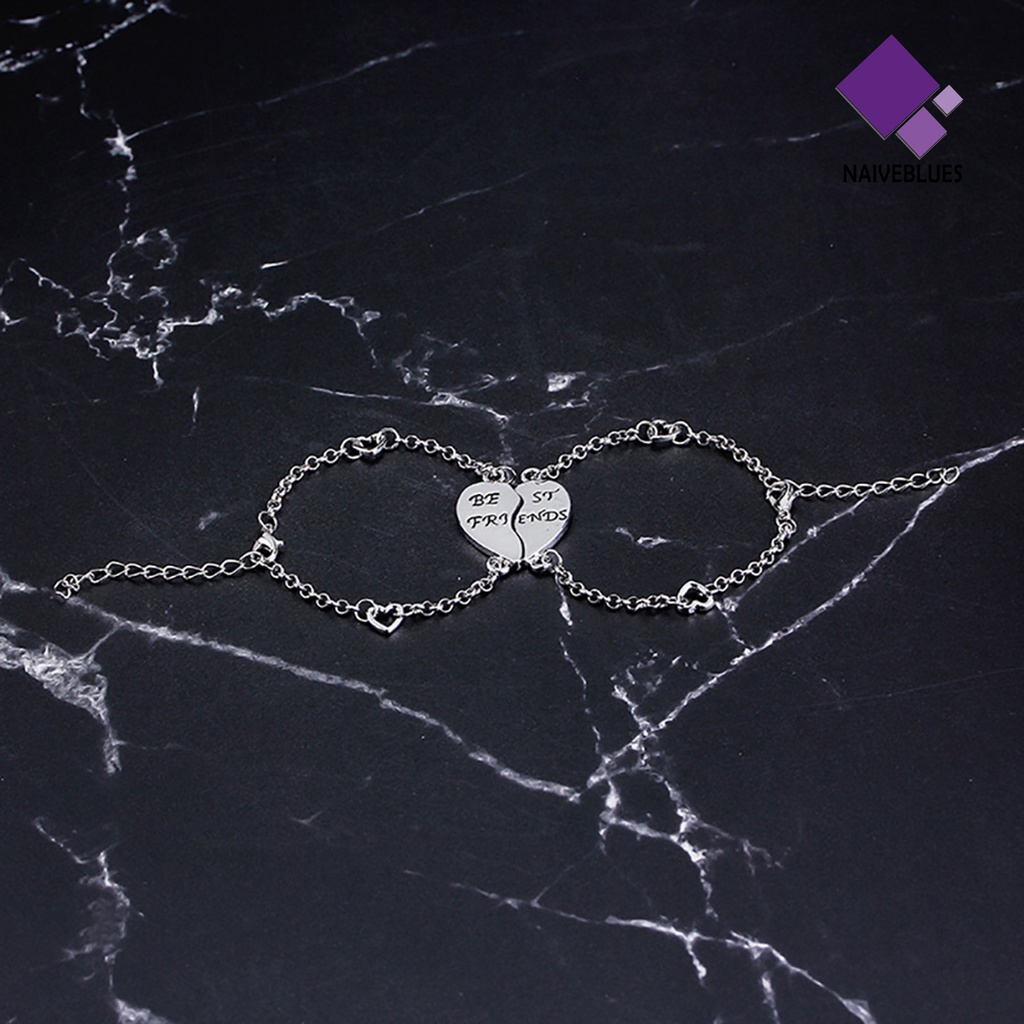 2pcs Gelang Persahabatan Bentuk Hati Untuk Hadiah