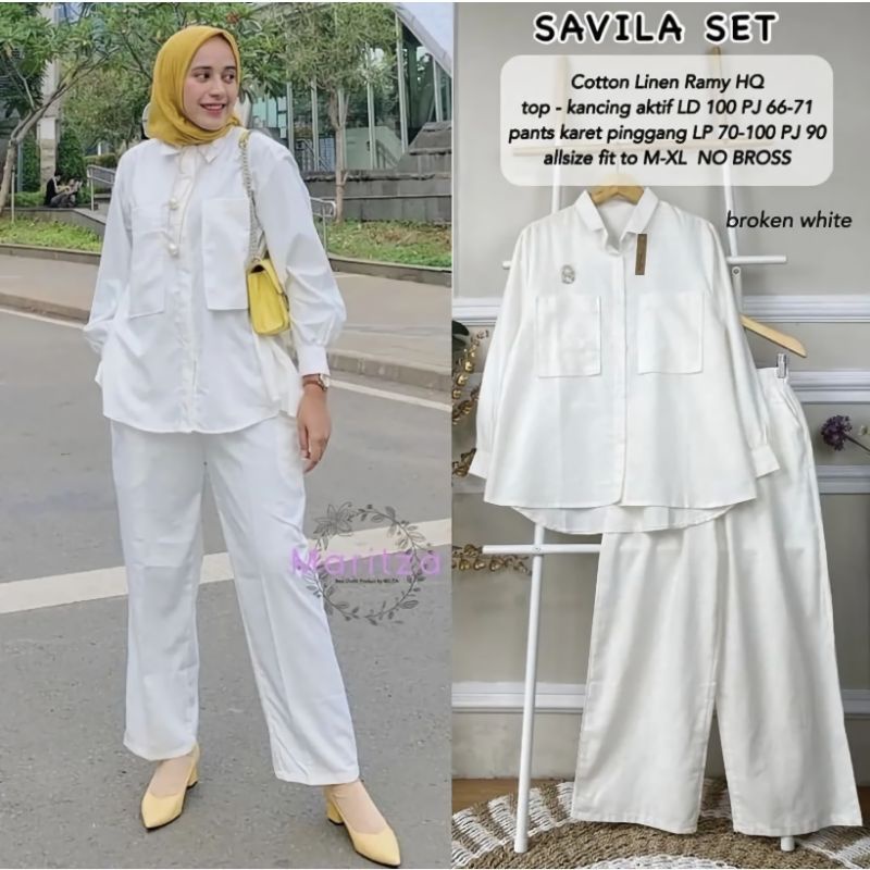 SAVILA SET MUSLIMAH LINEN RAMI/SETELAN TUNIK &amp; PANTS DIANA SET/SETELAN REMAJA CELANA HIGHT WAIST &amp; ATASAN KEMEJA/FAR MOSLEMSTORE