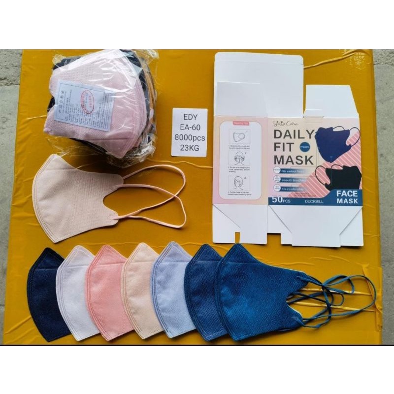 Masker Duckbill Duckbil Dakbil Dukbil Ynb Hijab Headloop Warna Warni Mix Pastel Isi 50 Pcs