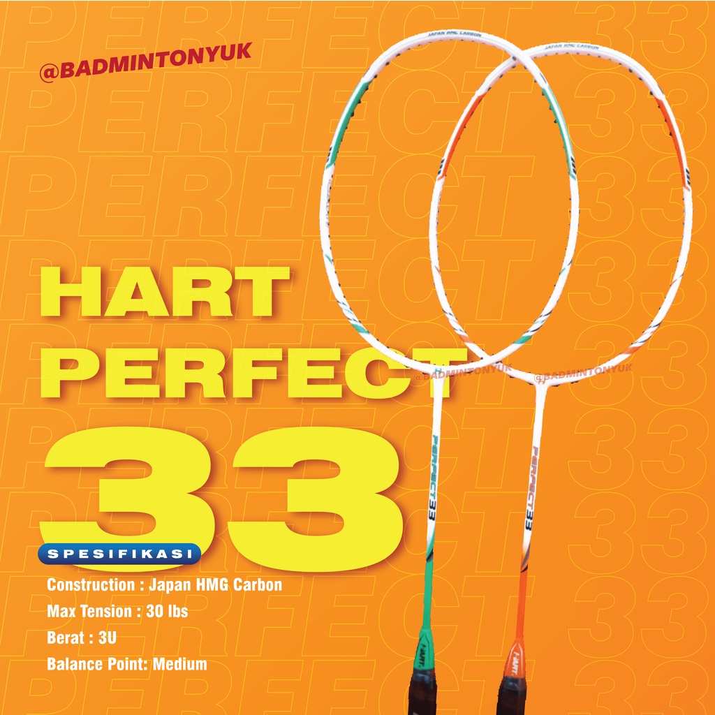 SALE Hart Perfect 33 Raket Badminton Bulutangkis Original Termurah COD