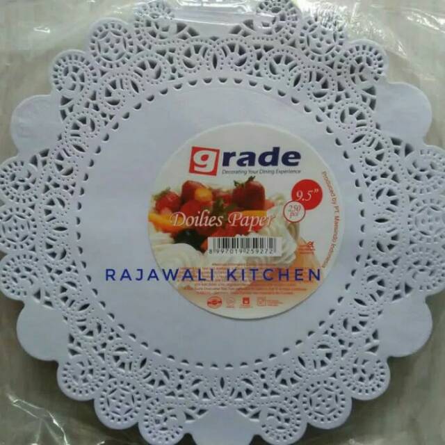 

Isi 250lembar GRADE 10,5" Alas Kertas Doilies Bulat Putih Round Paper Doyley