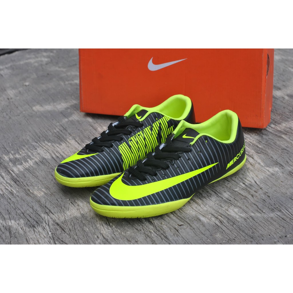 nike mercurial black green