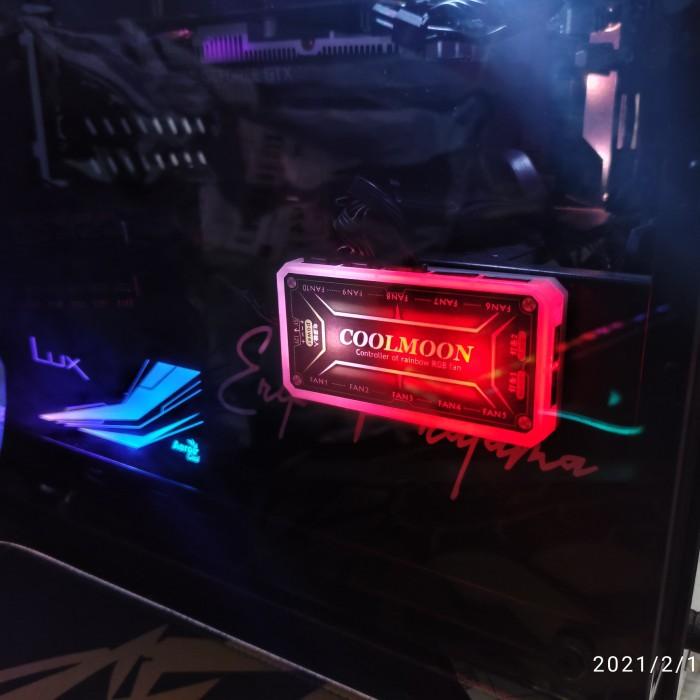 Rgb Fan Controller Remote Coolmoon Pc Komputer Universal 6Pin 4Pin