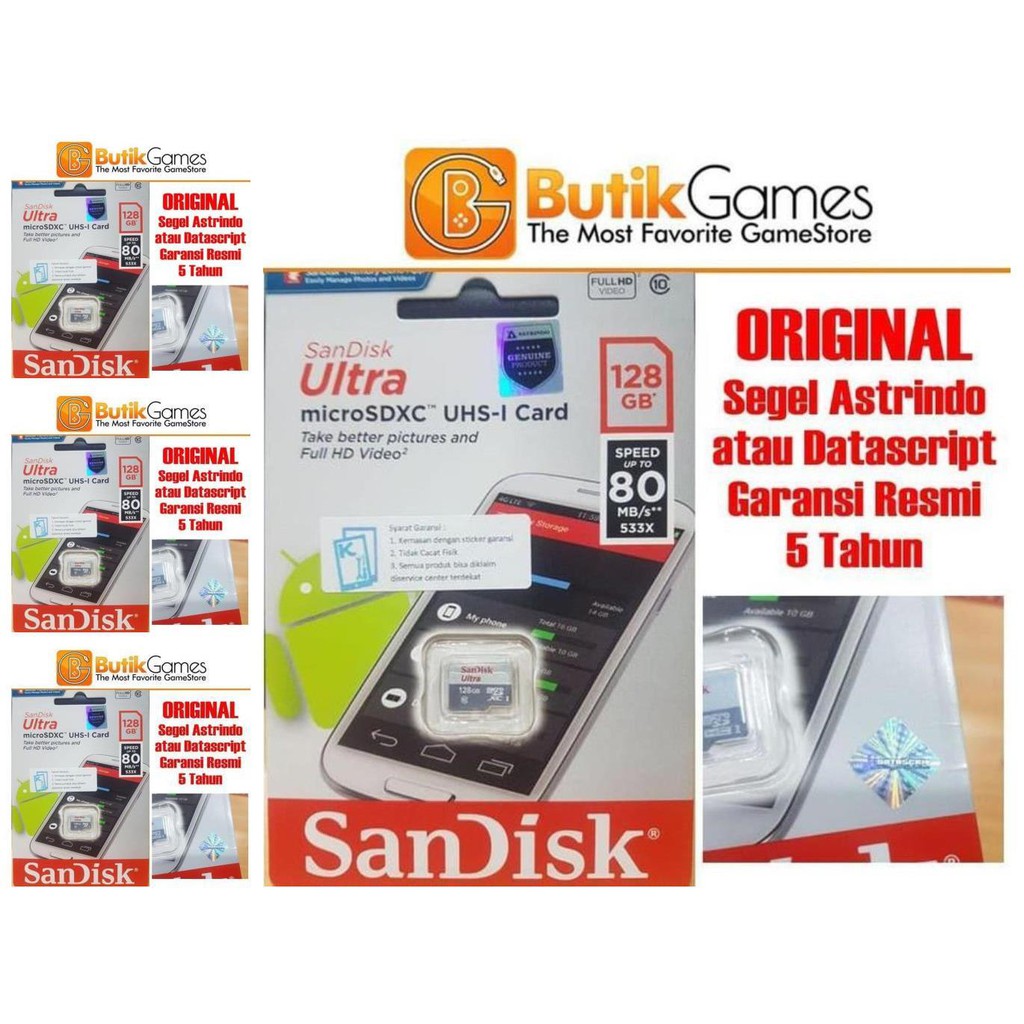 micro sd 128 gb sd micro 128gb original garansi resmi