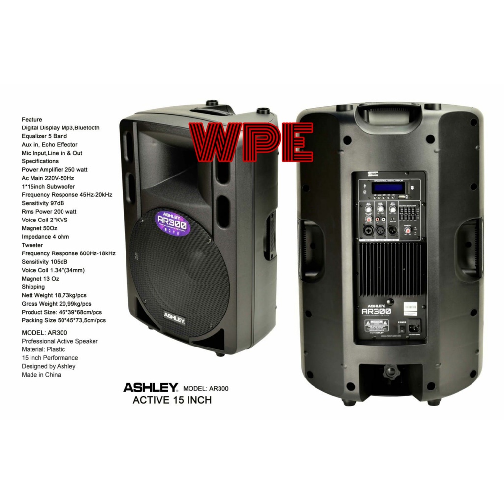 Speaker Aktif ASHLEY AR300 ASHLEY AR 300 15inch Original