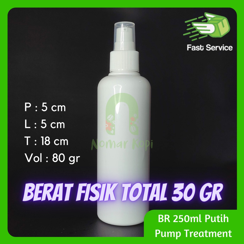 BOTOL 250ml BR AMBER PUMP TREATMENT PET TEBAL PET TEBAL HANDSANITIZER PARFUME KOSMETIK