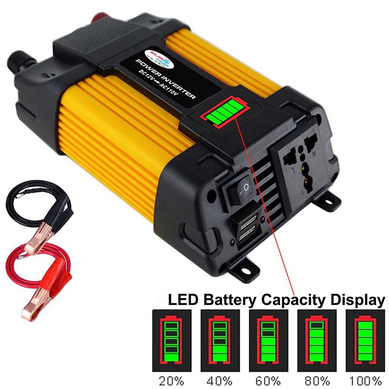 Car Power Inverter Transformer DC 12V to AC 220V 6000W - Tcy101 - Yellow