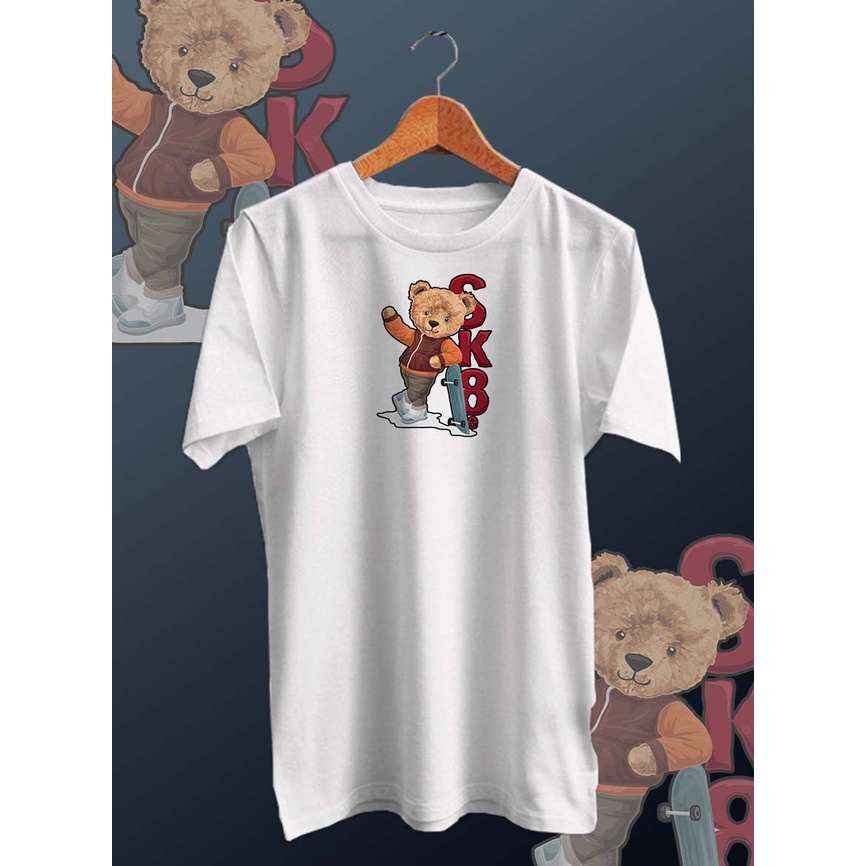 BAJU KAOS DISTRO PRIA BEAR SK8e /KAOS PRIA/KAOS DISTRO/KAOS MURAH PRIA/UNISEX/COTTON COMBED 30s