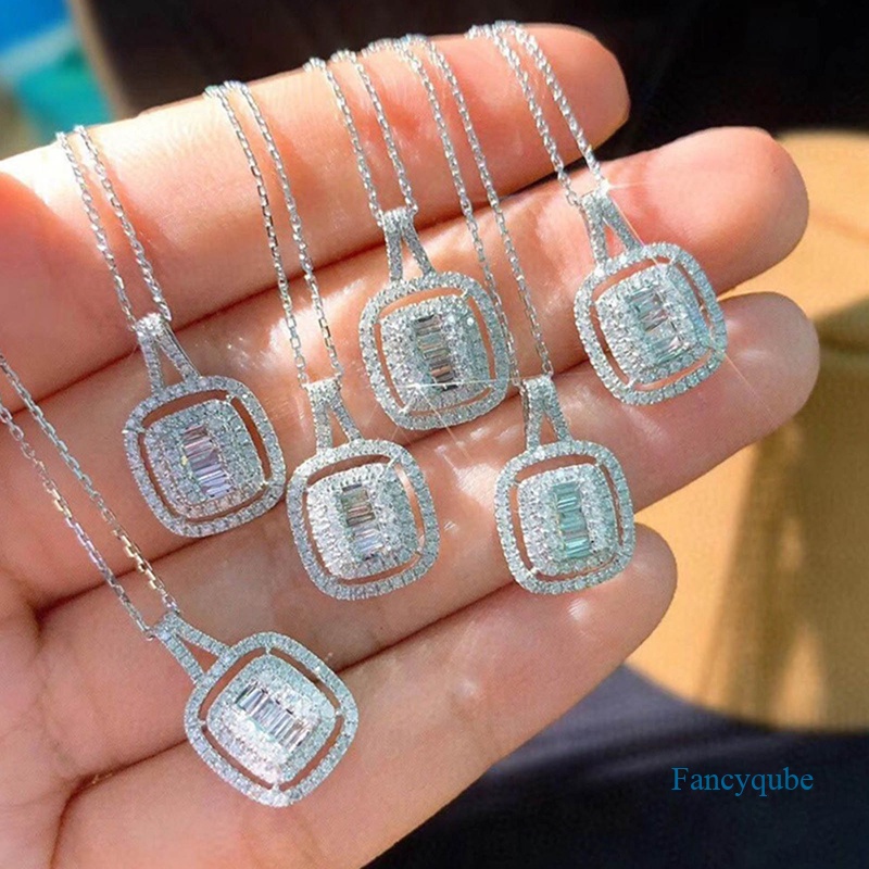 Kalung Dengan Liontin Kristal Kubik Zirkonia Untuk Aksesoris Pernikahan Wanita