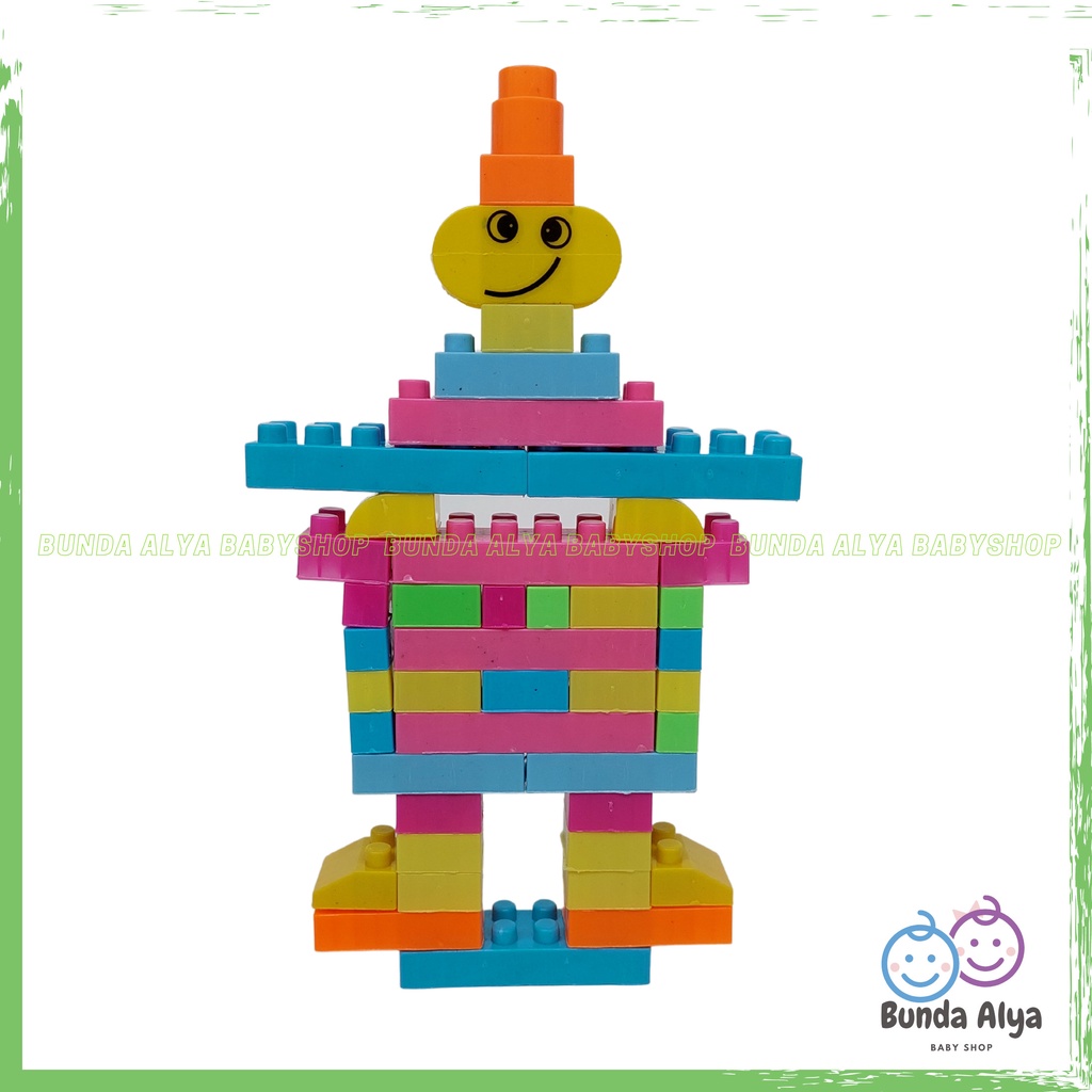 Mainan Block Susunan Robot - Mainan Edukasi Anak Building Block Susun Robot Bentuk Orang - Mainan Block Lego Robot SNI