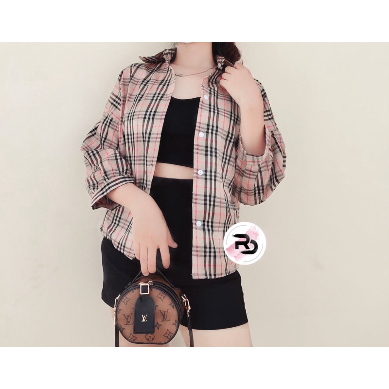 RD FASHION KEMEJA GUILEN OVERSIZE SHIRT BAHAN KATUN KOTAK YANDETH FIT L