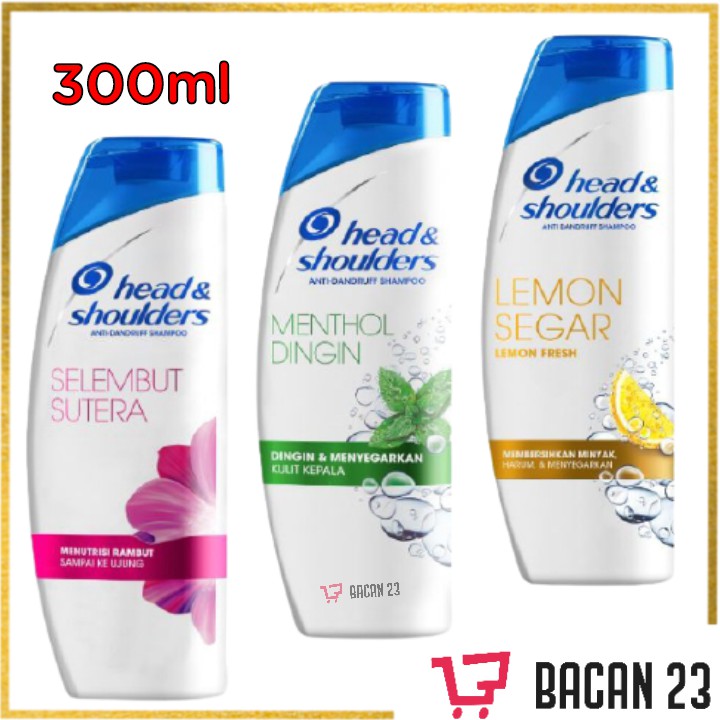 Head &amp; Shoulders Shampoo 300ml Varian Shampo (Smooth Silky - Lemon Fresh - Cool Mentol)