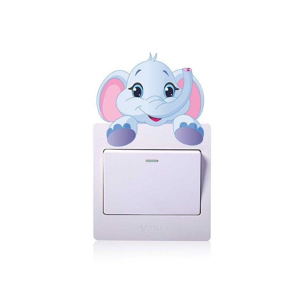 Suyo 1pc Stiker Saklar Lampu Motif Kartun Hewan Untuk Kamar Anak