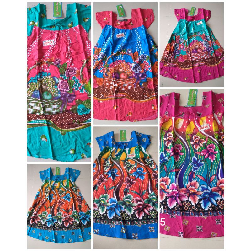 Daster anak batik kencana ungu usia 5~6 tahun#Harga Grosir