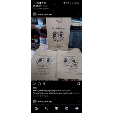 

paperbag 20x10x30 untuk souvenir wedding, khitan dll