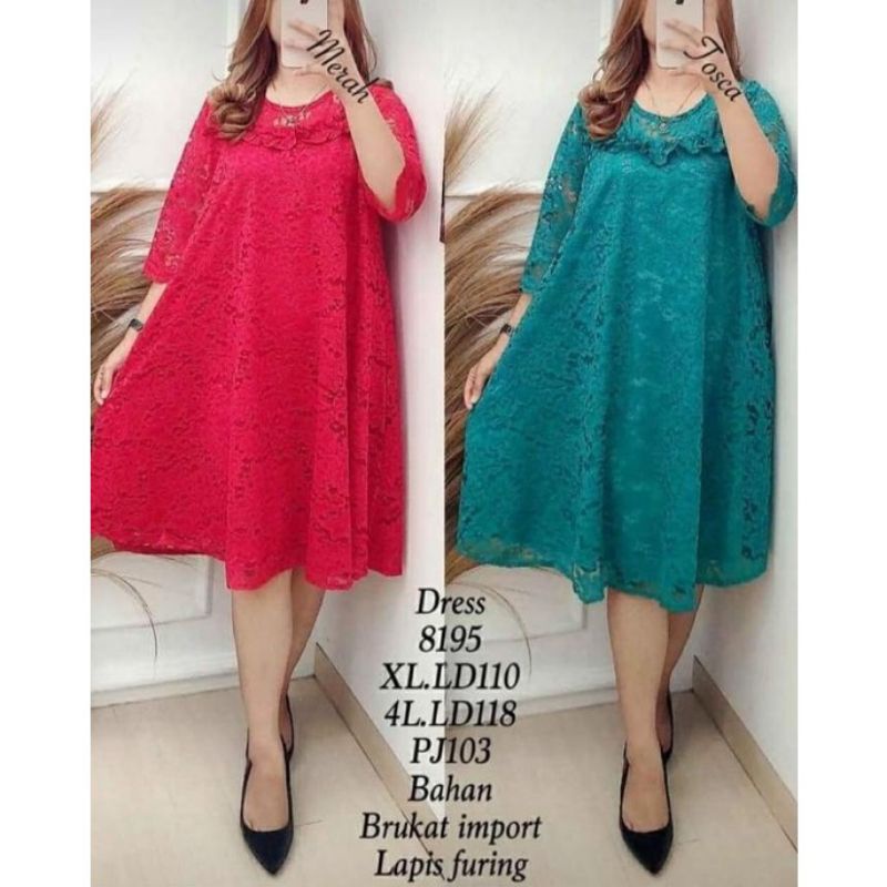 Dress brokat babydoll rimple
