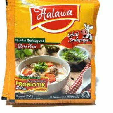 

[KODE PRODUK VG0FM7778] BUMBU MASAK INSTAN PROBIOTIK RASA SAPI 12 SACHET BRAND HALAWA