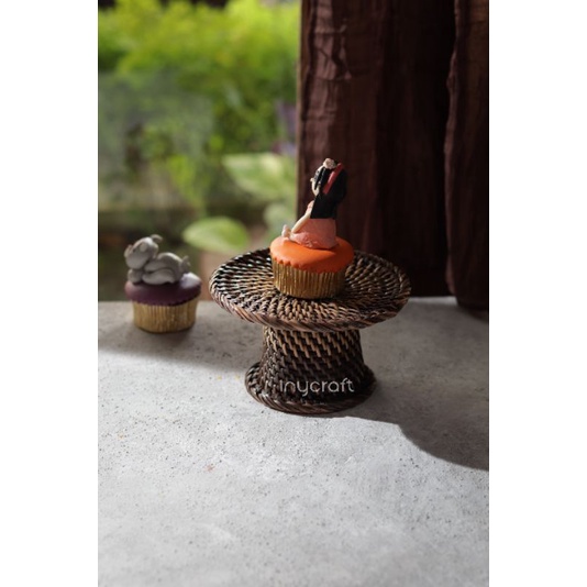 Cake Stand Mini Rotan/Rattan Mini Cake Stand