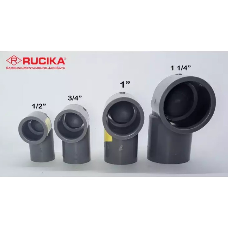 Elbow Keni Rucika 1/2&quot; 3/4&quot; 1&quot; Inch Pralon Sambungan Pipa PVC AW Knie Rucika