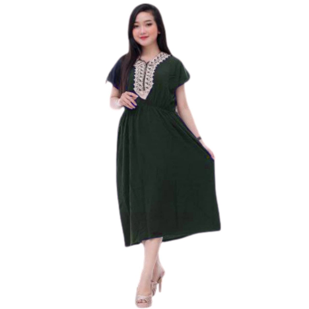 DASTER ARAB DLUSIA TUNIK HANIYAH|| RAYON SUPER GRADE A || RESLETING-Ds Manohara Hijau