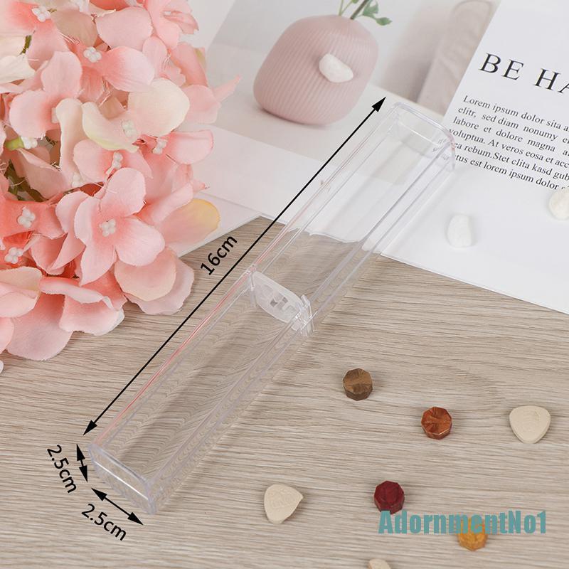 (AdornmentNo1) 1pc Kotak Plastik Transparan holder pen Kristal Untuk Hadiah