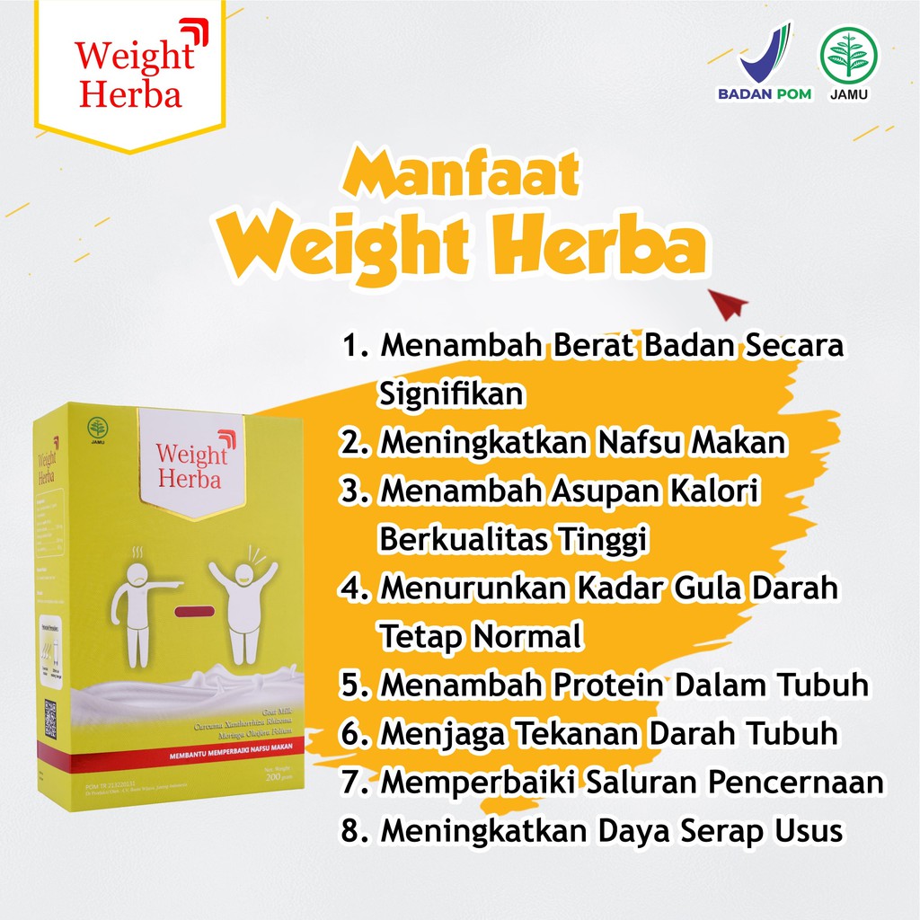 Weight Herba - 100% Original Quality Premium Susu Kambing Penambah Nafsu Makan & Berat Badan Anak & Lancarkan Pencernaan Menjaga Tekanan Darah dalam Tubuh Isi 200gr-6