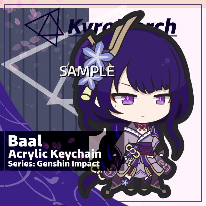 KEYCHAIN RAIDEN BAAL GENSHIN IMPACT GANTUNGAN KUNCI ACRYLIC BY KYRAMERCH