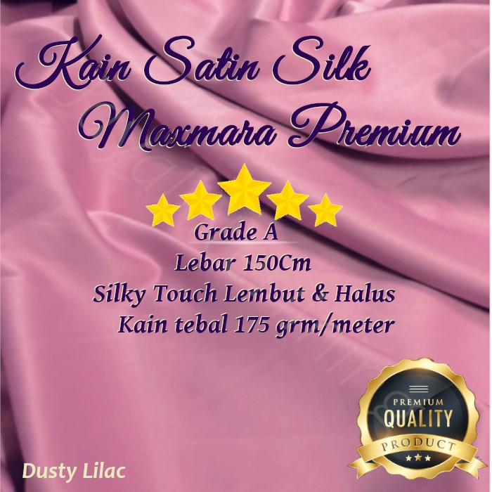 Kain Satin Silk  Sateen sutra Maxmara Polos Premium  Lebar 150cm