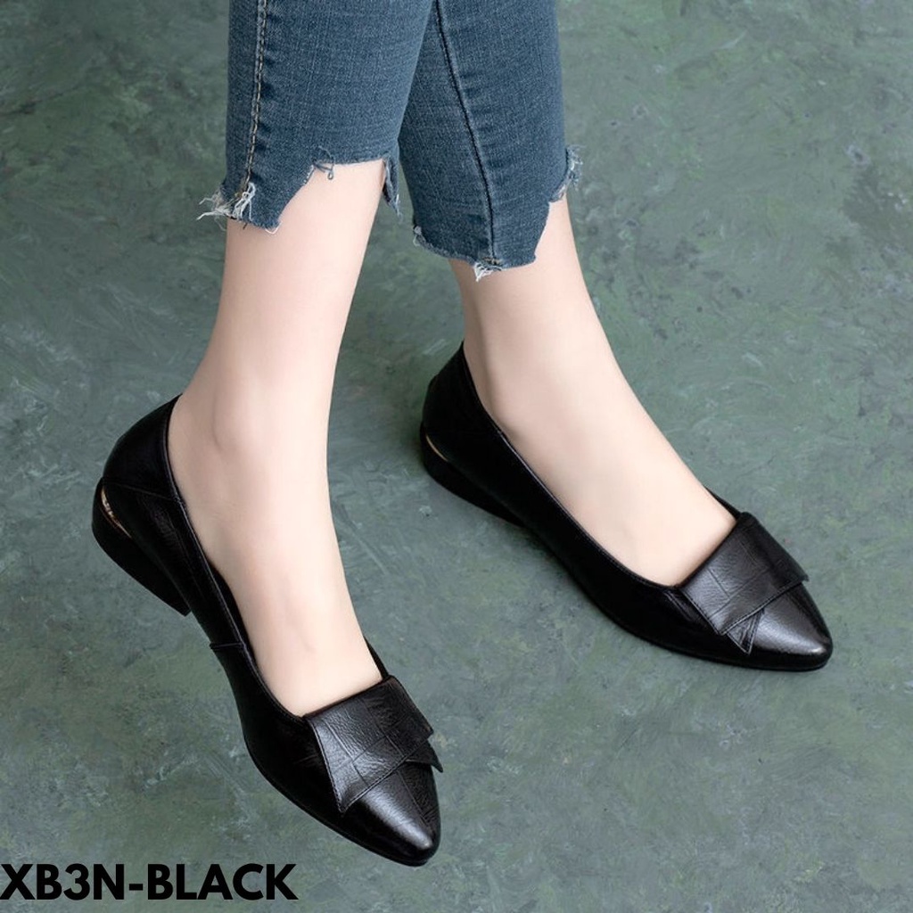 HEELS WANITA TREND KEREN BAGUS NYAMAN POLOS COCOK DIPAKAI KERJA BAHAN PU IMPORT B3N