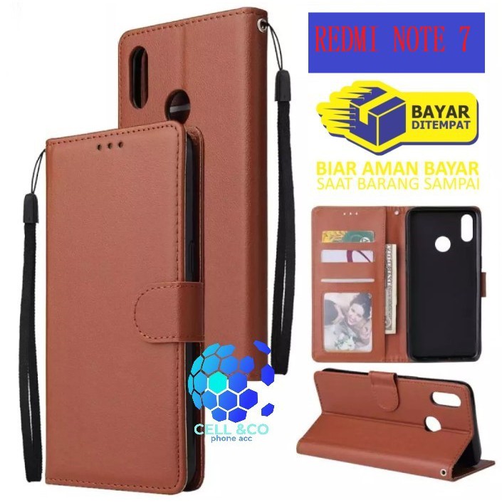 Flip cover XIAOMI REDMI NOTE 7 Flip case buka tutup kesing hp casing flip case leather wallet