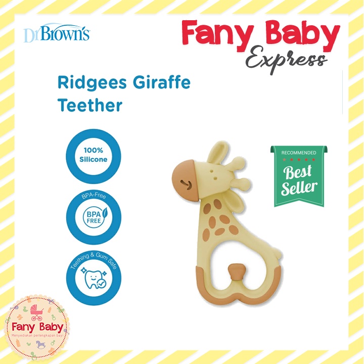 DR BROWNS MASSAGING TEETHER &quot;RIDGEES&quot; - GIRAFFE / TE450