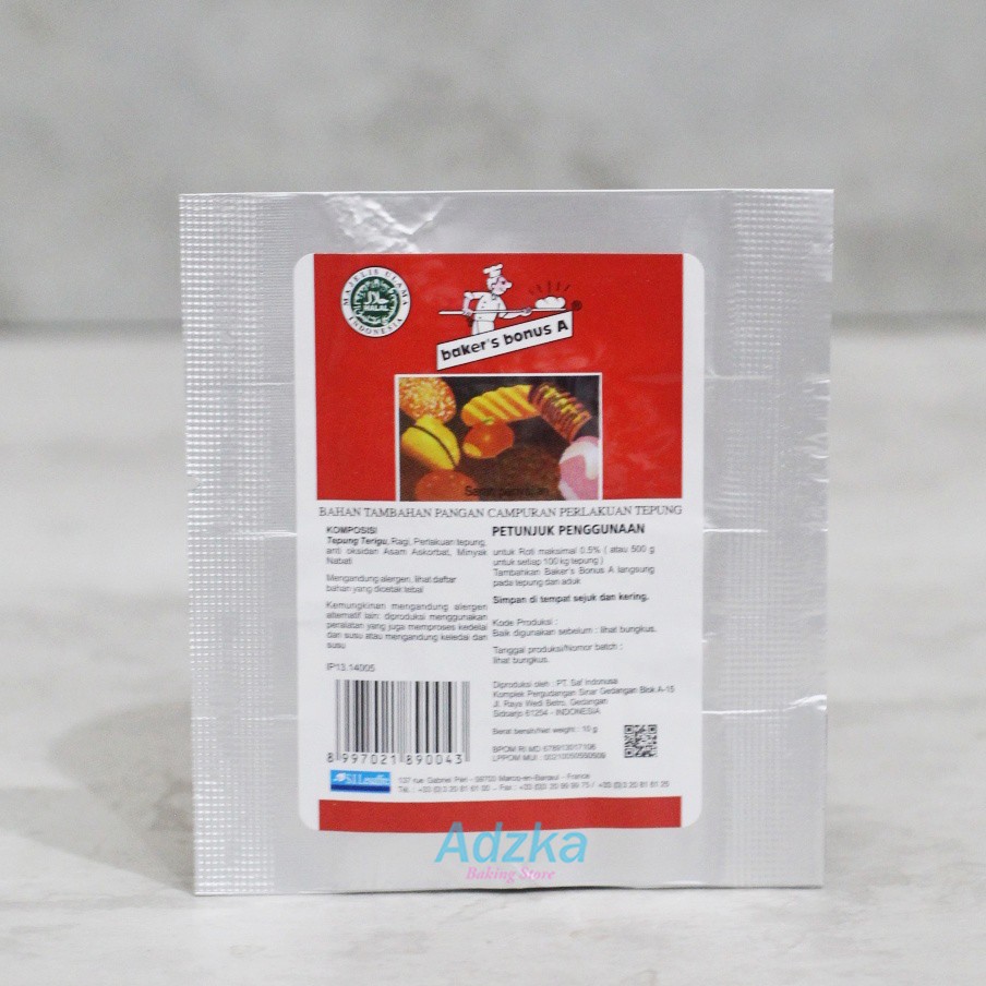 Bread Improver Bakers Bonus 10 gr / Bakers SAF pengembang Roti