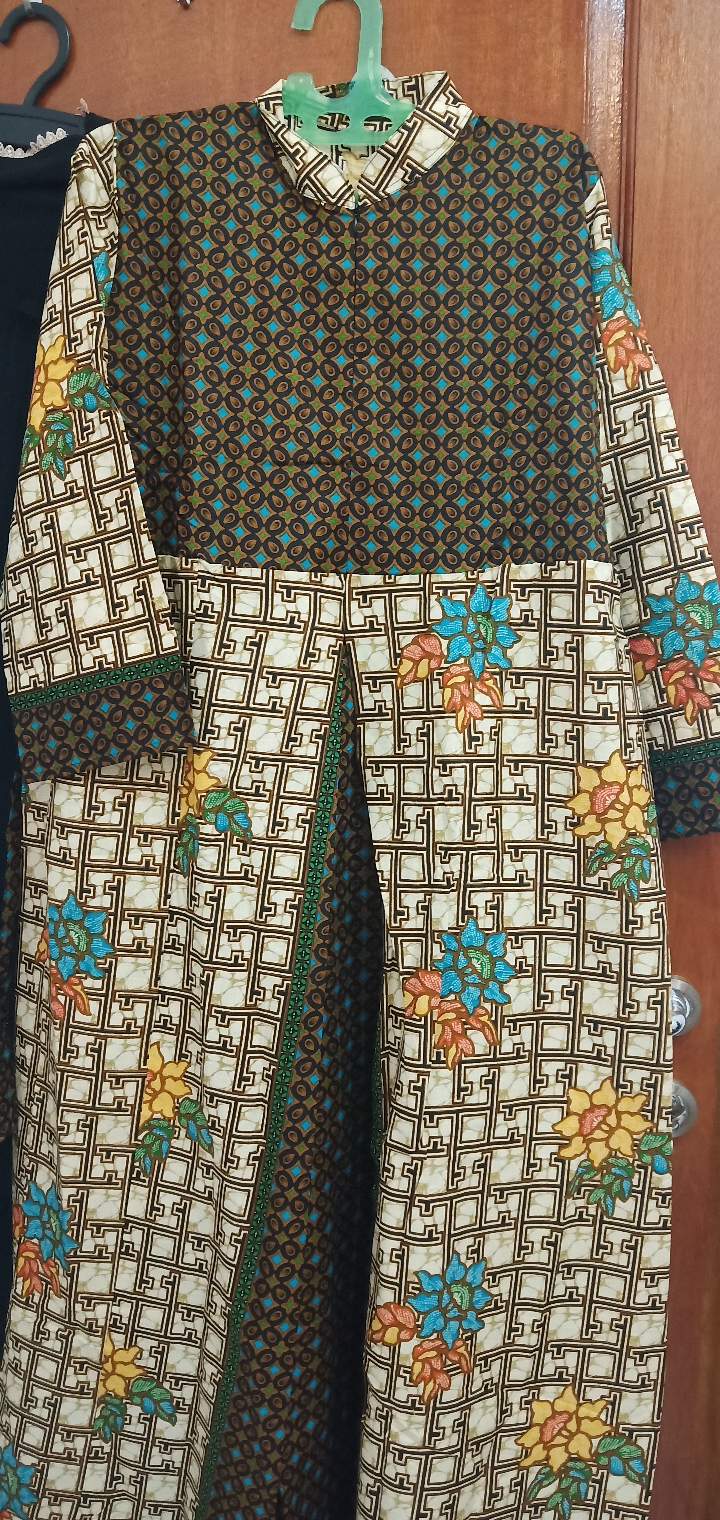 Gamis Batik Sogan Size Standar Dan Jumbo Katun Mataram Primisima Adem Murah