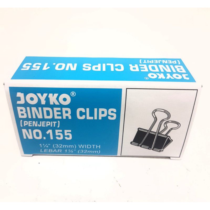 

Harga Grosir (1Boxes/12 pcs) Binder Clip Penjepit JOYKO No.155