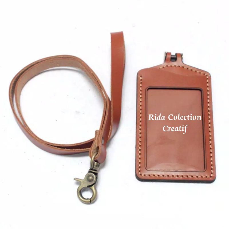 

NAME TAG ID CARD HOLDER KULIT ASLI UNIK LUCU