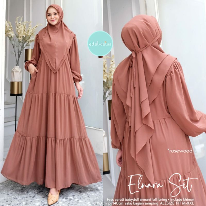 Elnara Set Edelweiss / Gamis Syari