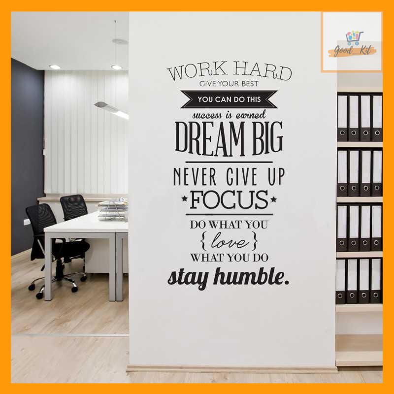 Stiker Dinding / Stiker Wallpaper Work Hard Decoration COCOPLAY - WHPH