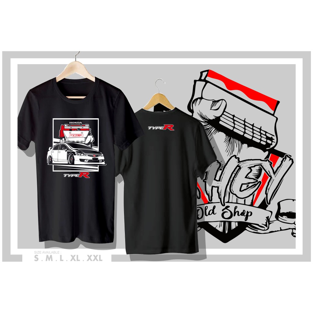 Kaos Baju Distro Mobil Honda CIVIC FD Type R Terlaris Kaos Otomotif KHEY OLD SHOP