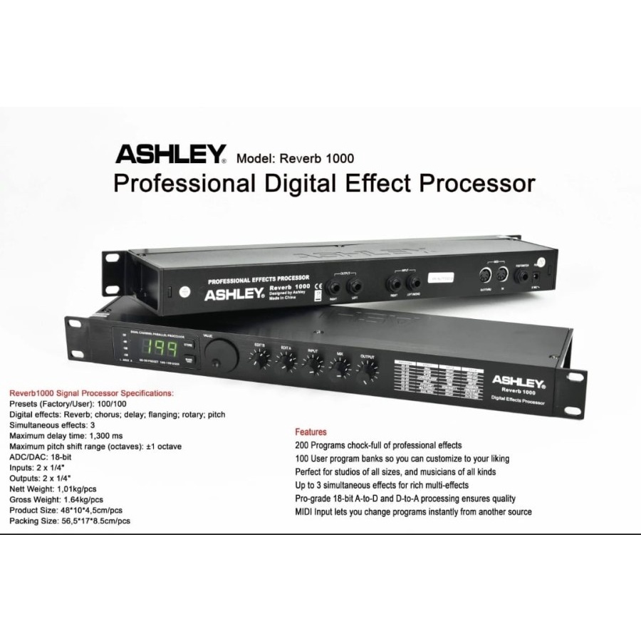 Efek Vokal ASHLEY Reverb 1000 Reverb-1000 Effect Vocal ORIGINAL