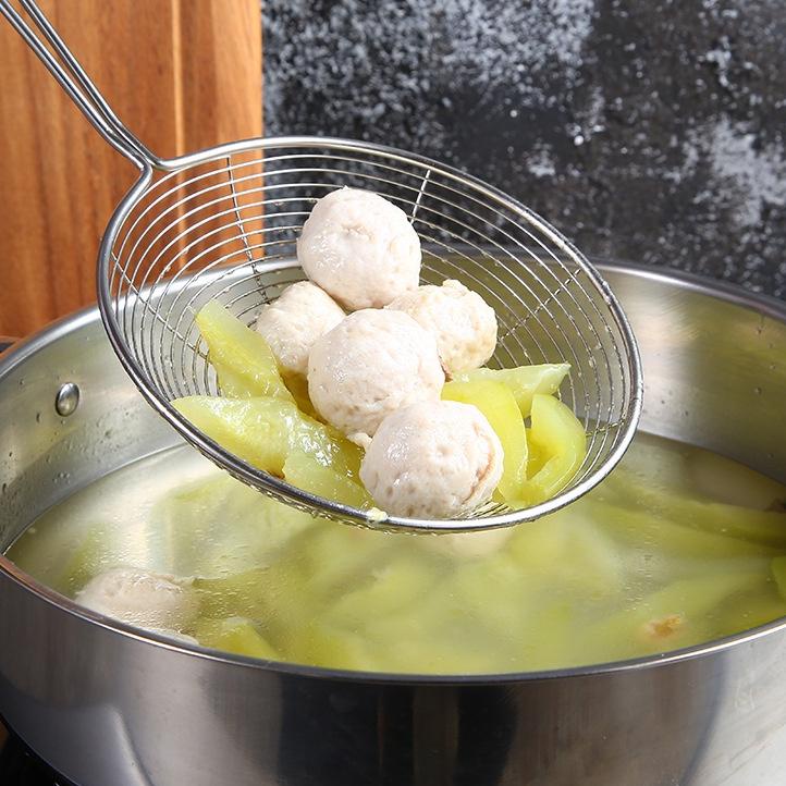 ✪ Saringan Stainless Stenlis Tirisan Gorengan Mie Pangsit Ayam Murah Import Rebus Peniris Besar Waja